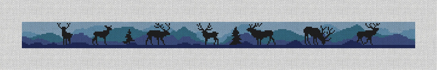 Elk Blue Needlepoint Dog Collar Kit
