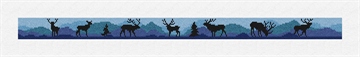 Elk Blue Needlepoint Dog Collar Kit Stitched Preview