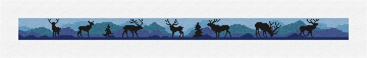 Elk Blue Needlepoint Dog Collar Kit Stitched Preview