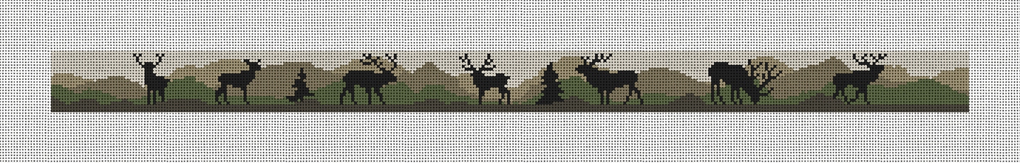 Elk Camo Needlepoint Dog Collar Kit