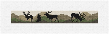 Elk Camo Needlepoint Key Fob Kit Stitched Preview