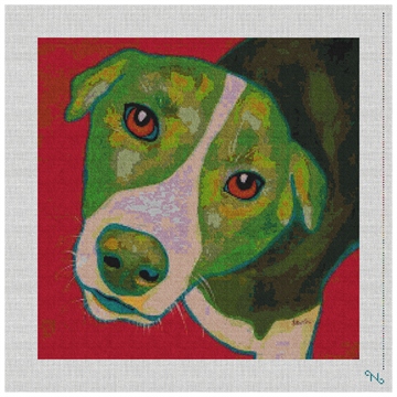 Elton Needlepoint Kit Stitched Preview
