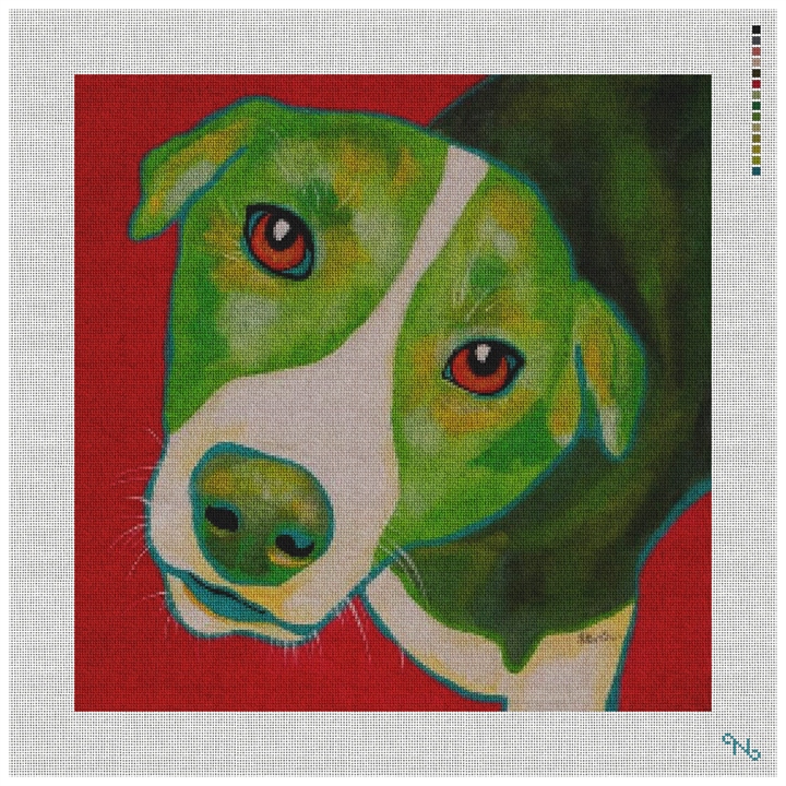 Elton Needlepoint Kit Stitched Preview