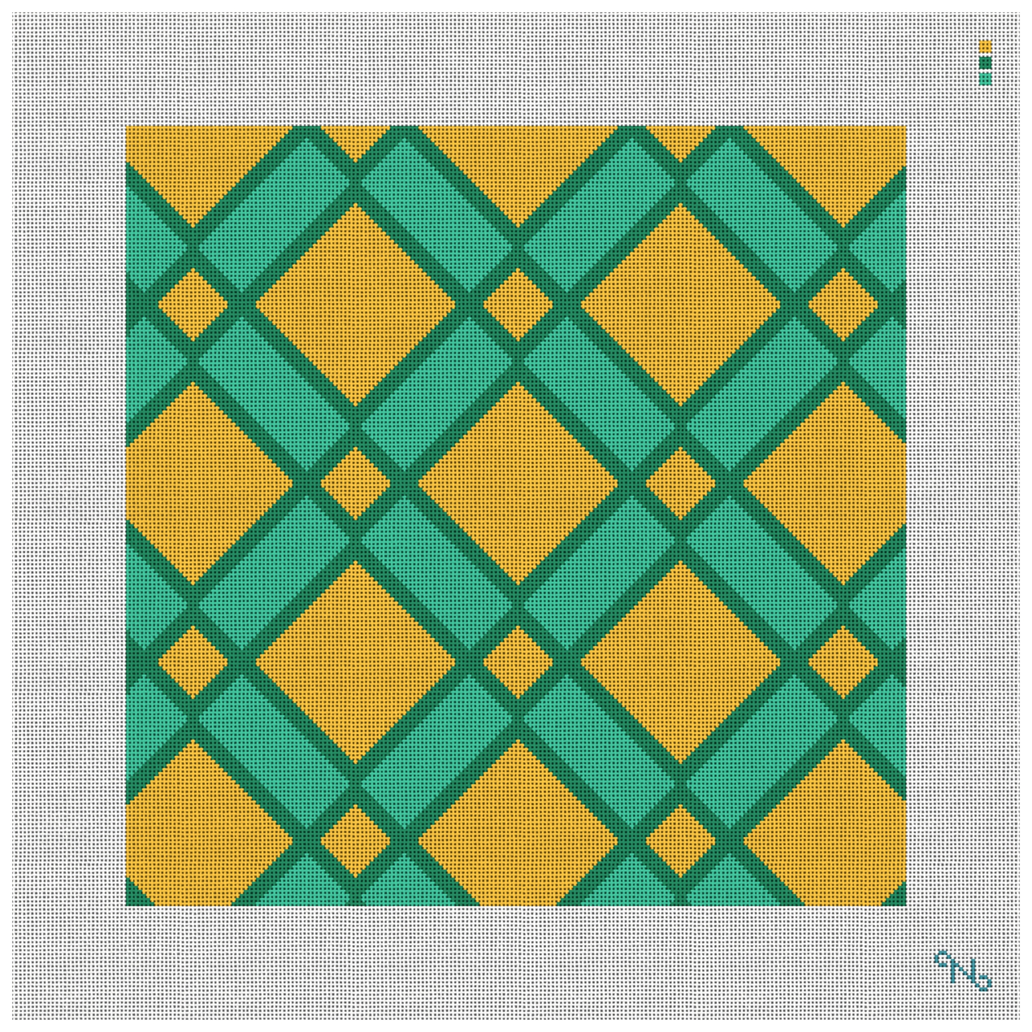 Emerald Lattice Needlepoint Kit