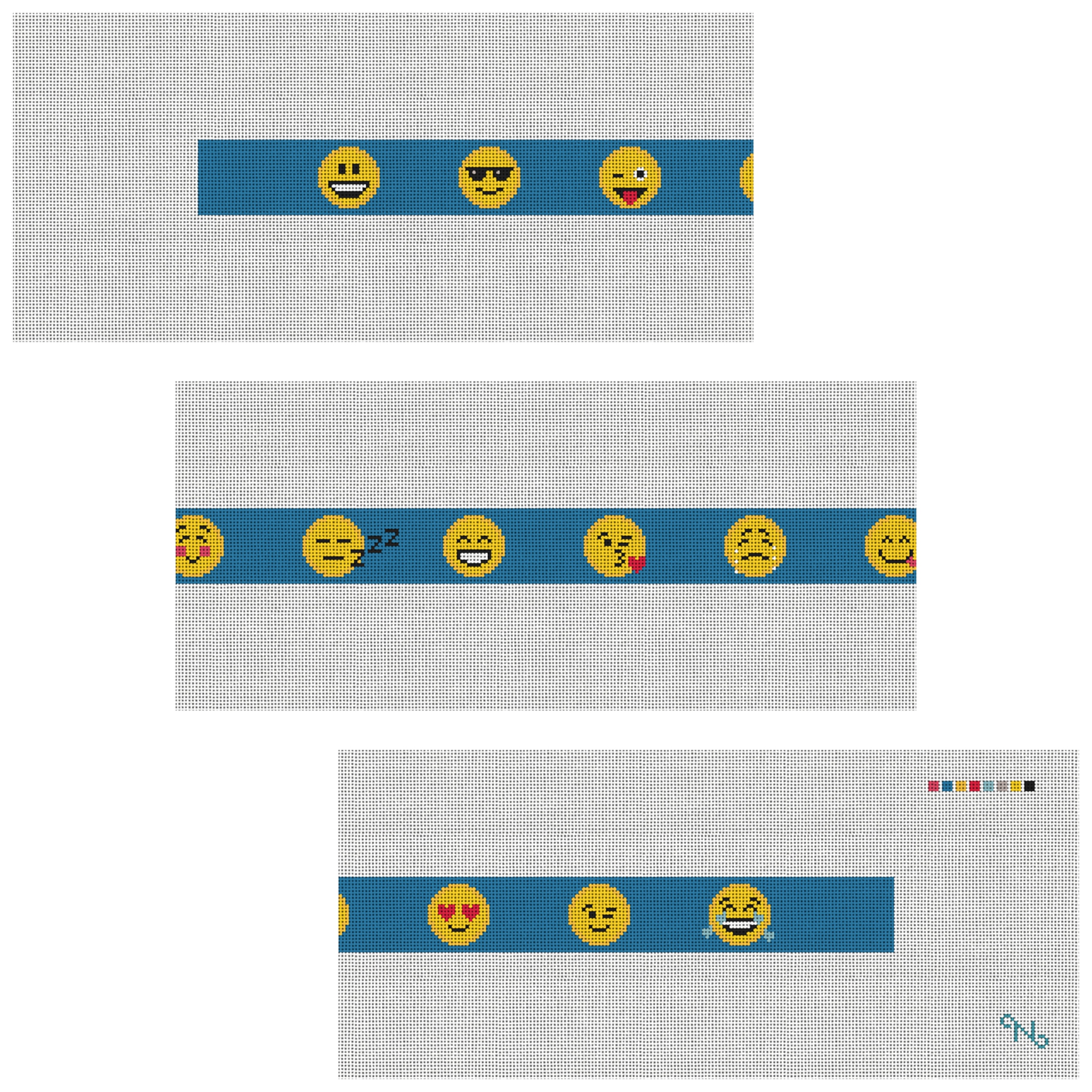Emojis Needlepoint Belt Kit