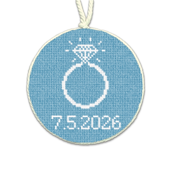 Engaged Needlepoint Ornament