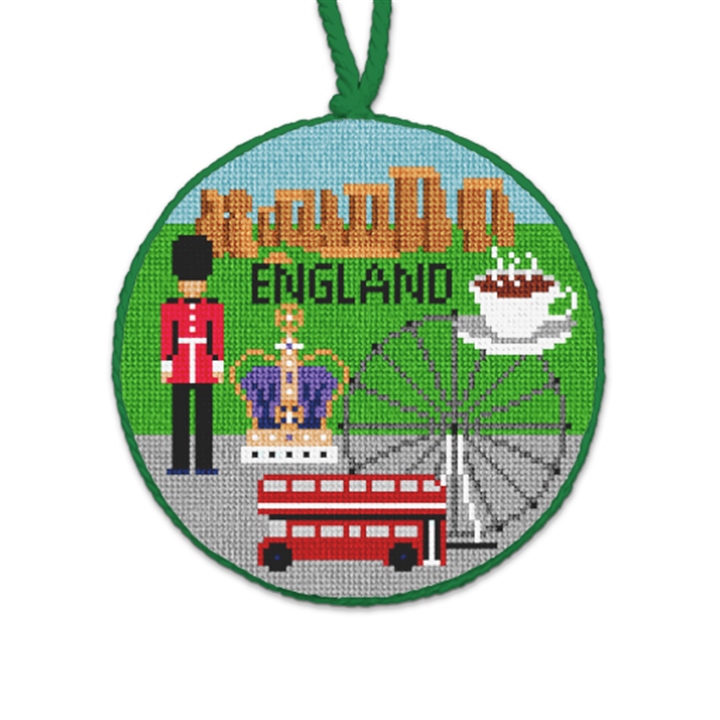 England Needlepoint Ornament