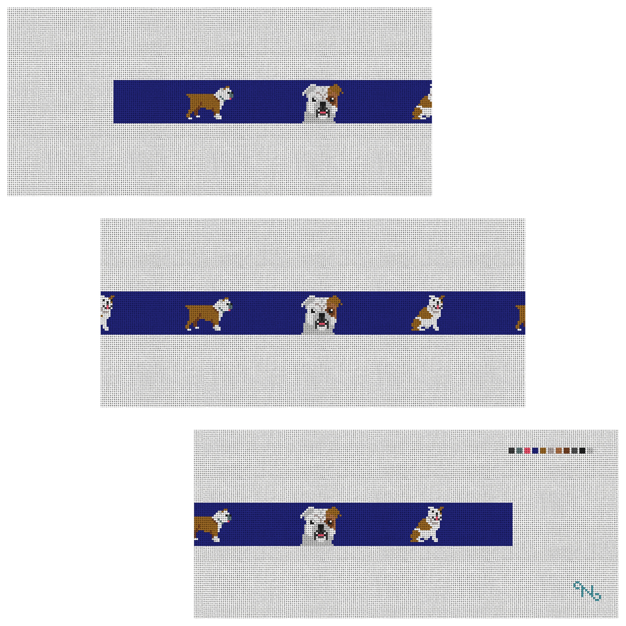 English Bulldog Needlepoint Belt Kit