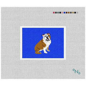 English Bulldog Needlepoint Card Wallet Kit Stitched Preview