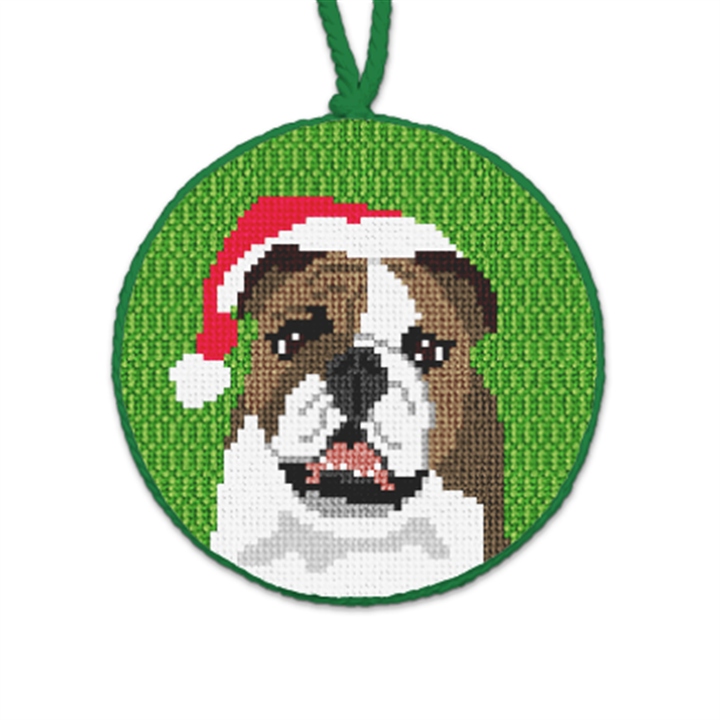 English Bulldog Needlepoint Ornament