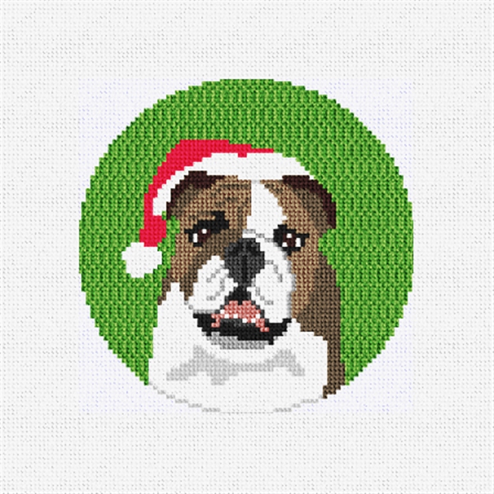 English Bulldog Needlepoint Ornament Kit