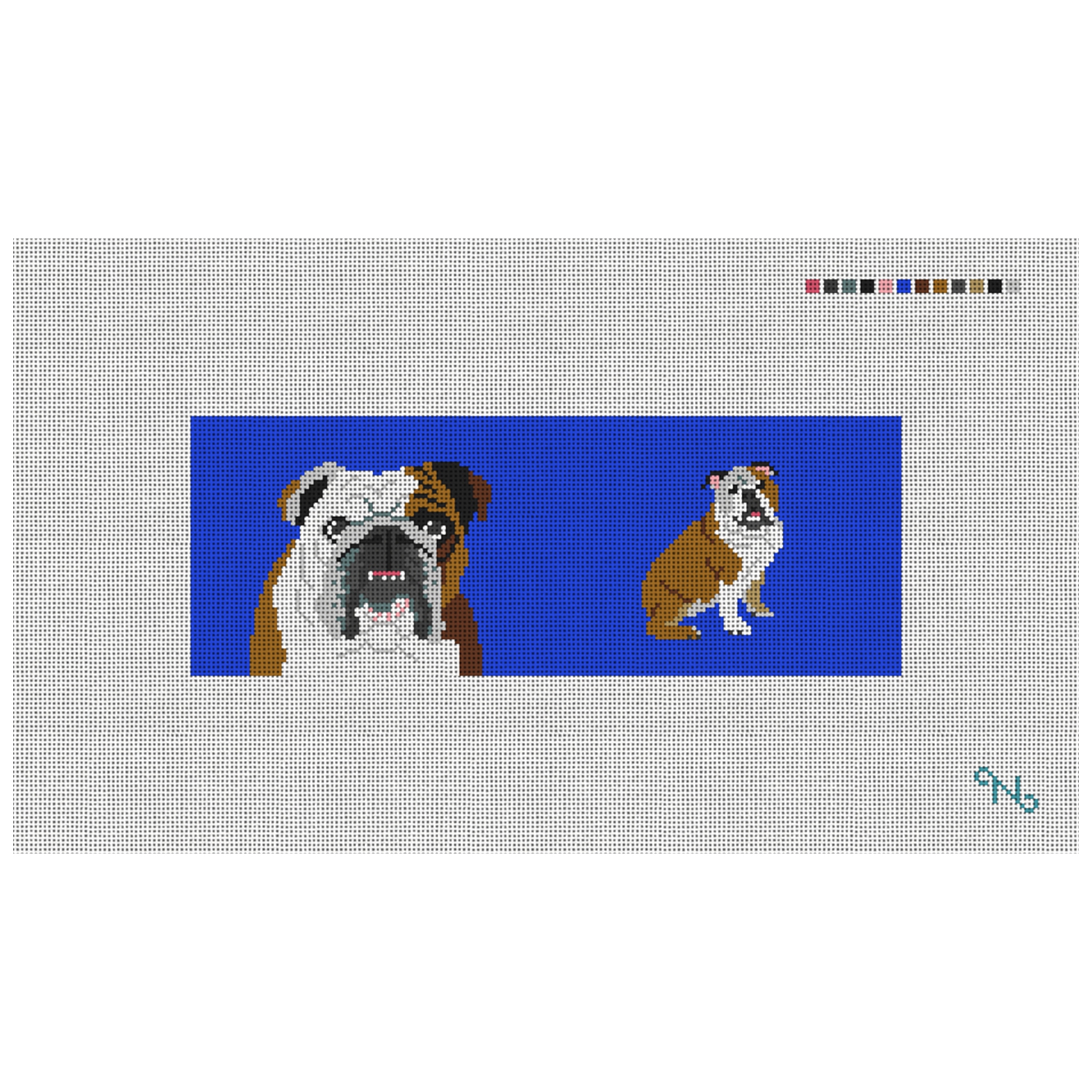 English Bulldog Needlepoint Wallet Kit