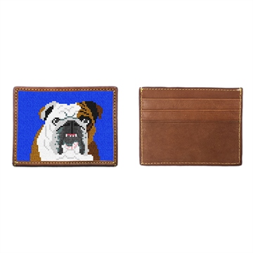 English Bulldog Portrait Needlepoint Card Wallet