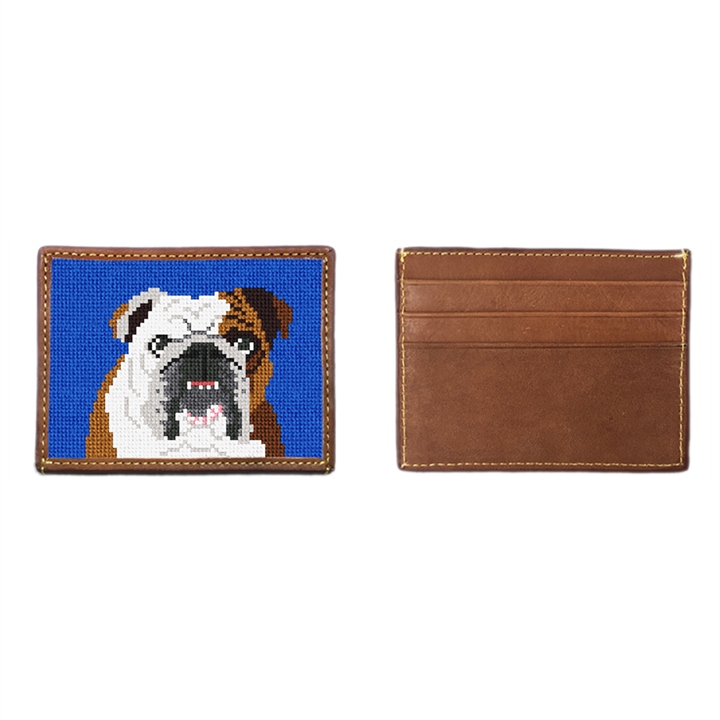 English Bulldog Portrait Needlepoint Card Wallet