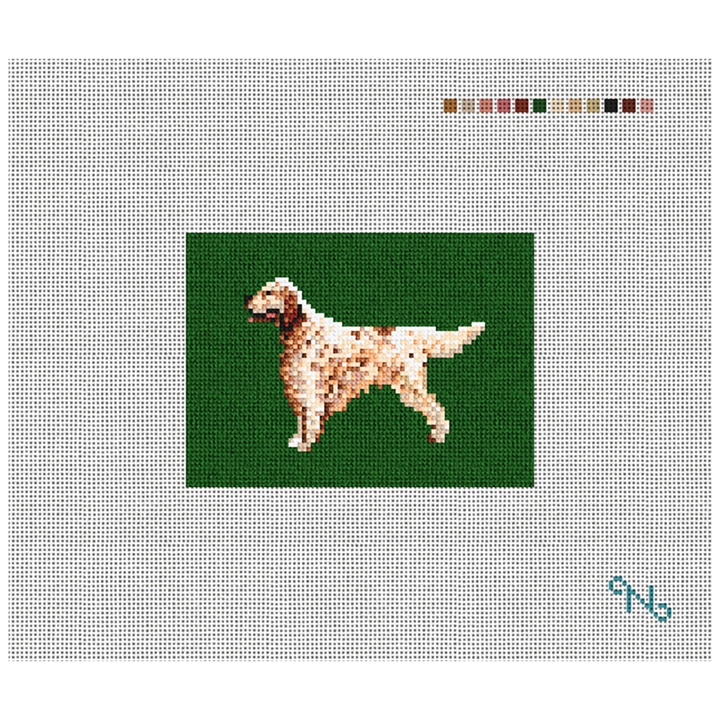 English Setter Needlepoint Card Wallet Kit Stitched Preview