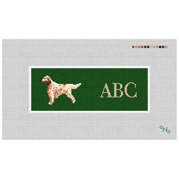English Setter Needlepoint Wallet Kit Stitched Preview