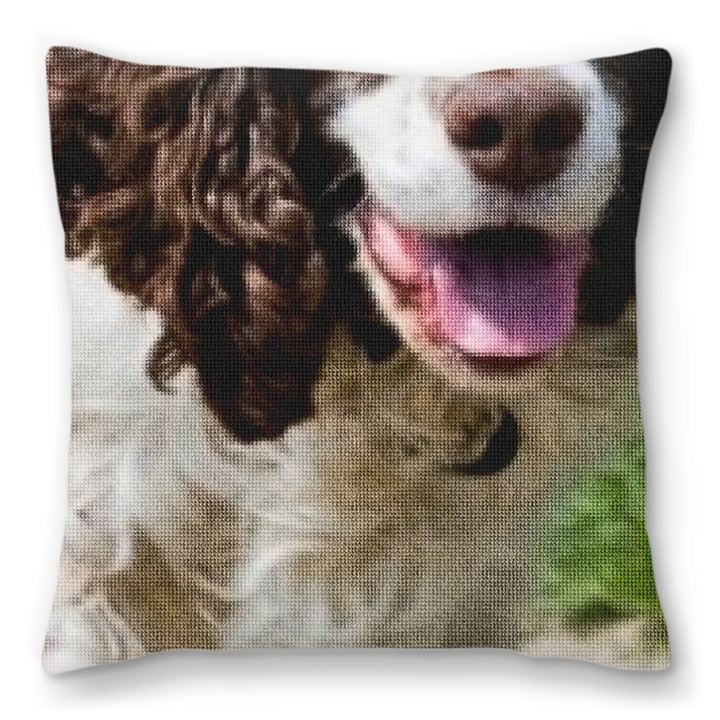 English Springer Spaniel Needlepoint Pillow