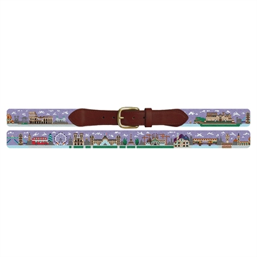 European Landscape Needlepoint Belt