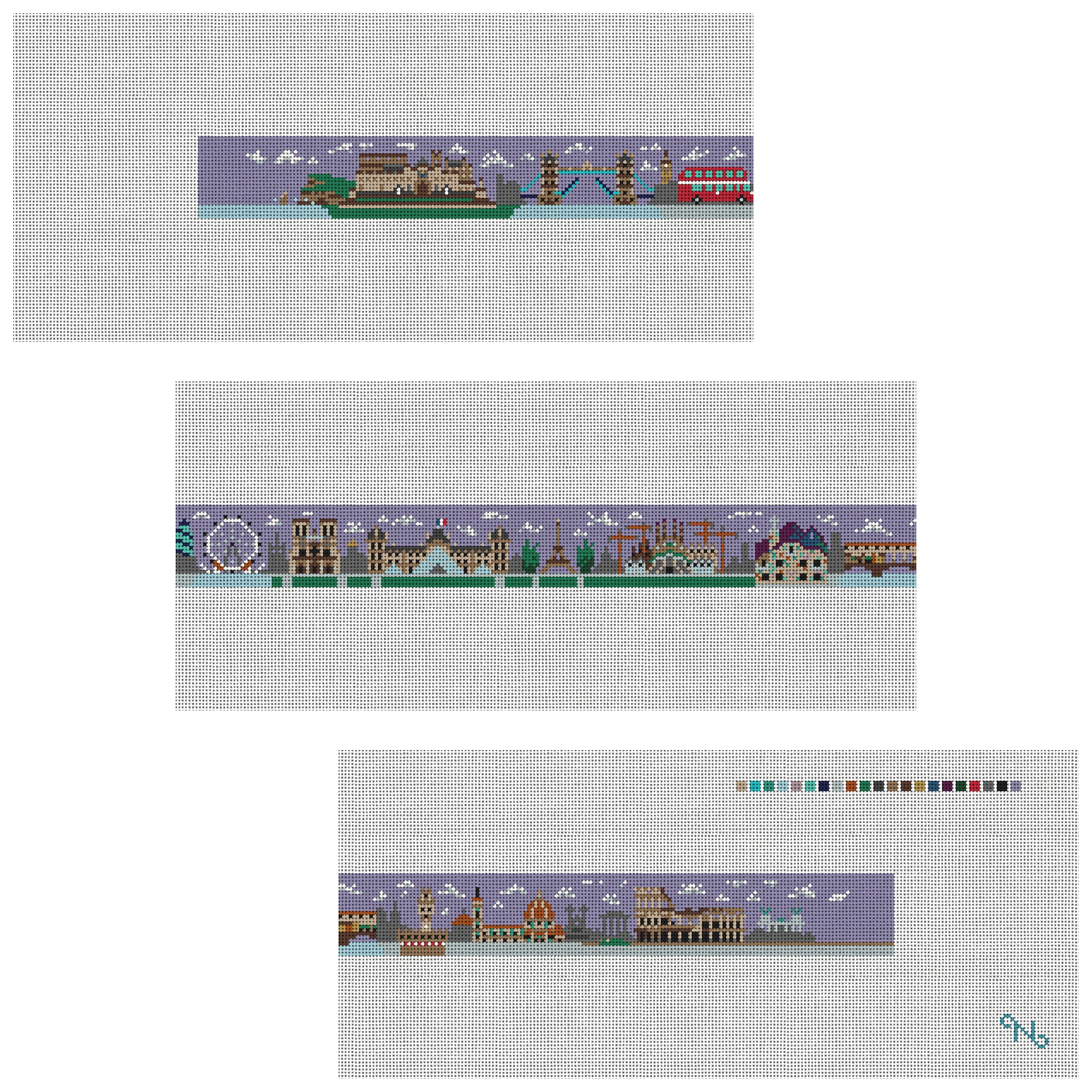 European Landscape Needlepoint Belt Kit