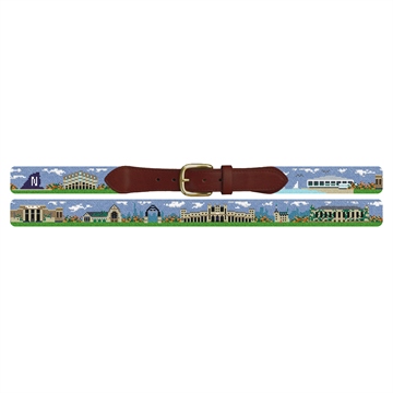 Evanston Illinois Landscape Needlepoint Belt 