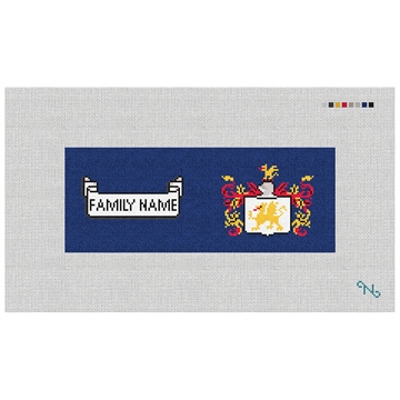 Family Crest Needlepoint Wallet Kit Stitched Preview