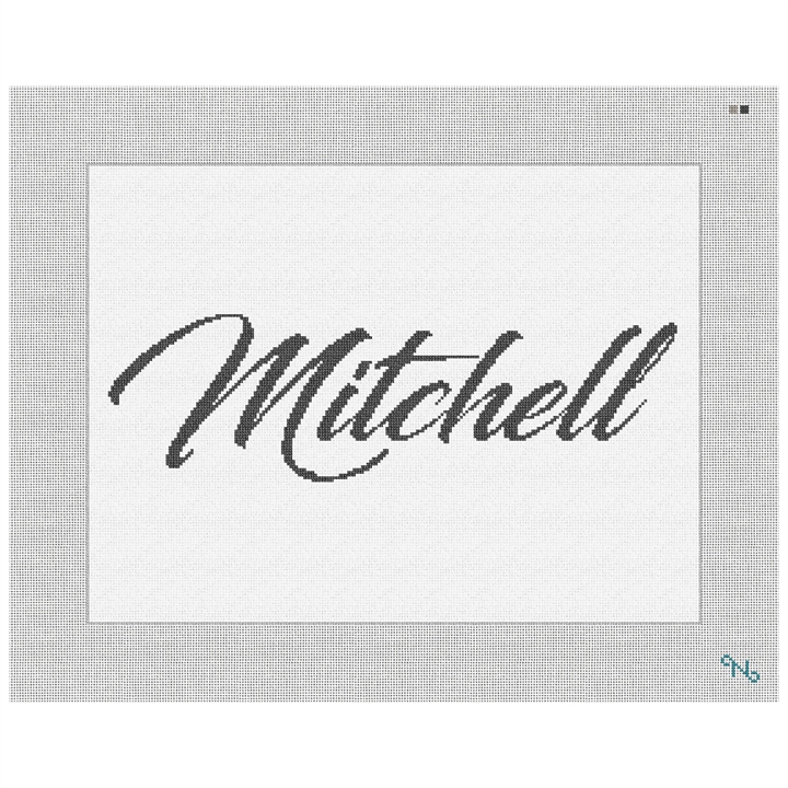 Family Name Needlepoint Pillow Kit Stitched Preview