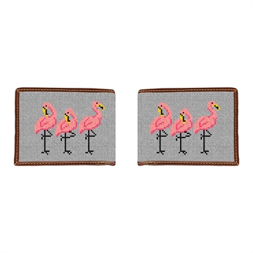 Fancy Flamingos Needlepoint Wallet 