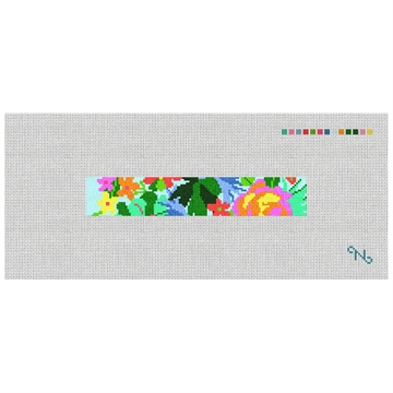 Fancy Floral Needlepoint Key Fob Kit Stitched Preview