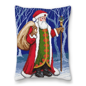 Father Christmas Needlepoint Pillow