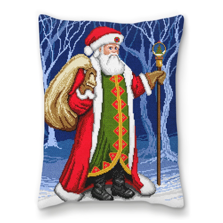 Father Christmas Needlepoint Pillow