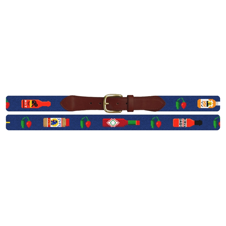 Favorite Hot Sauce Needlepoint Belt
