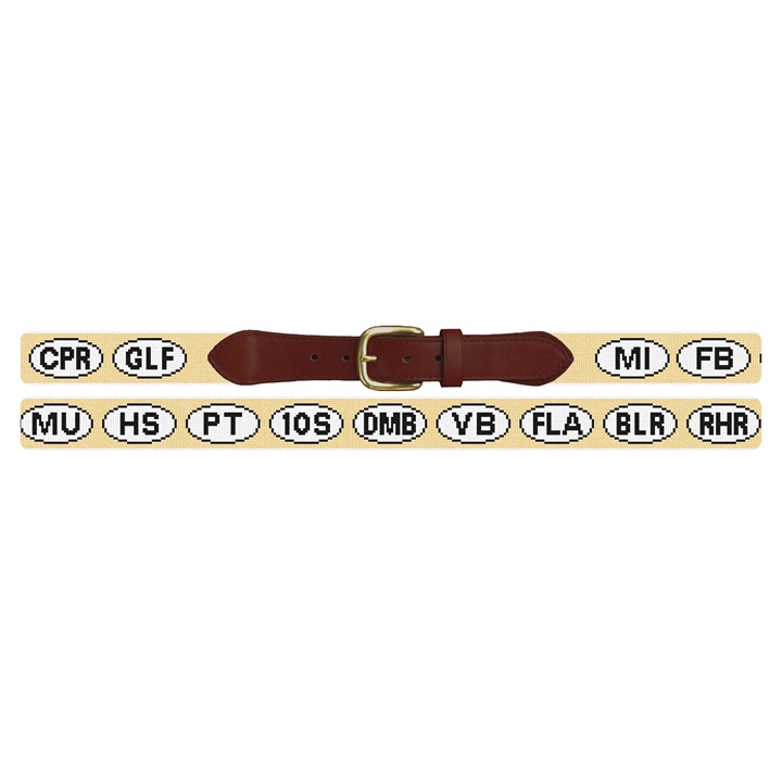 Favorite Places Needlepoint Belt 