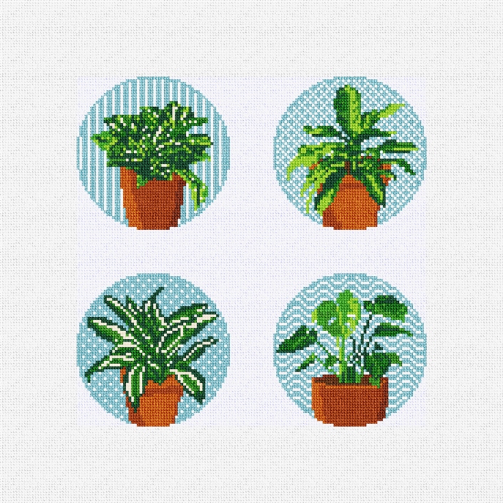 Favorite Plants Needlepoint Coaster Ornament Kit