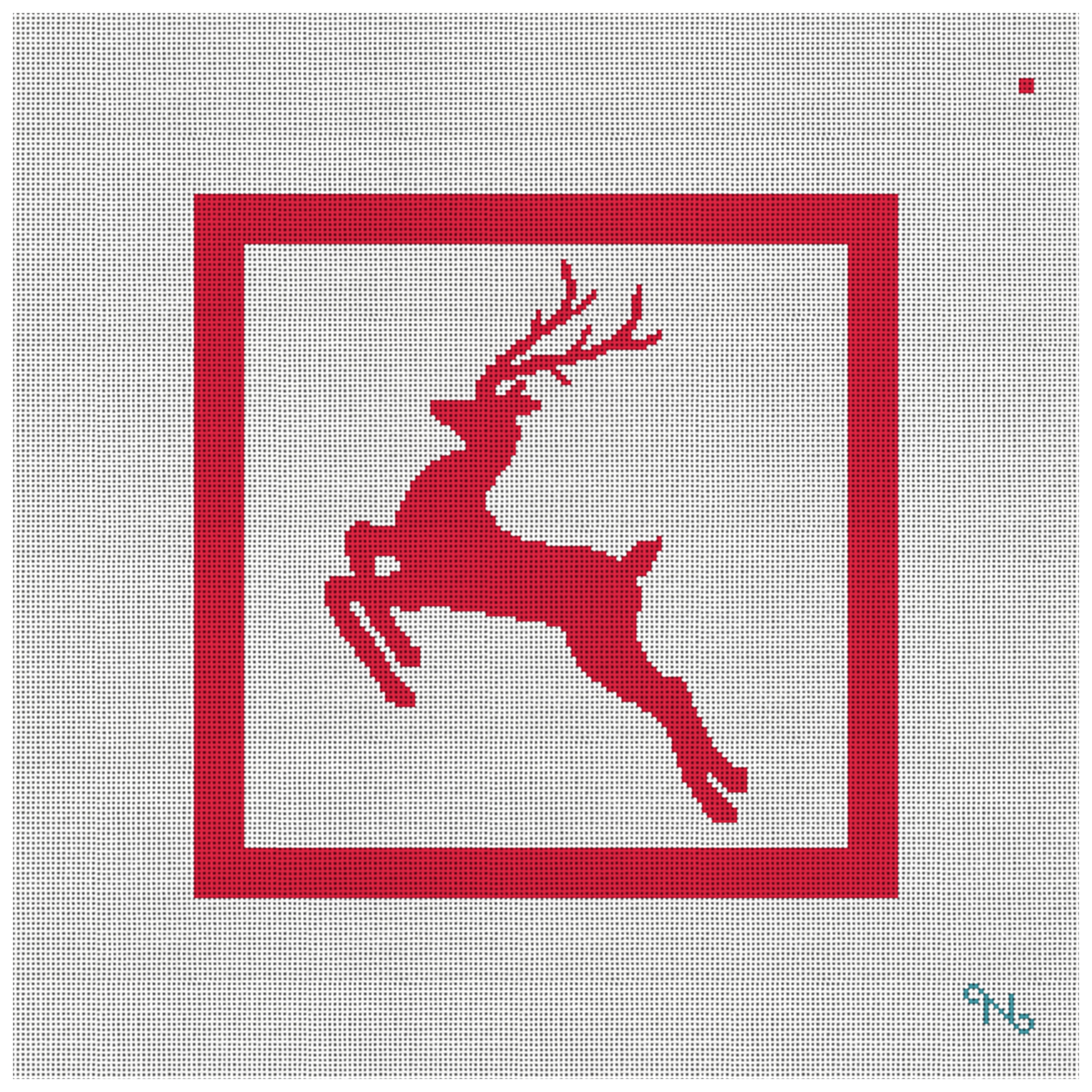 Festive Reindeer Needlepoint Pillow Kit