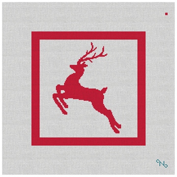 Festive Reindeer Needlepoint Pillow Kit