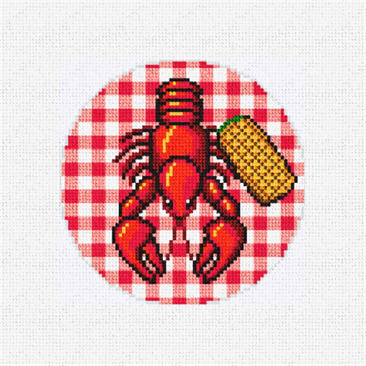 Fiery Hot Crawfish Boil Needlepoint Ornament Kit