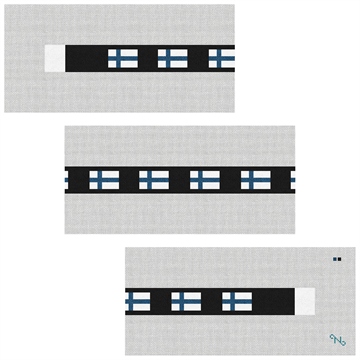 Finland Flag Needlepoint Belt Kit Stitched Preview