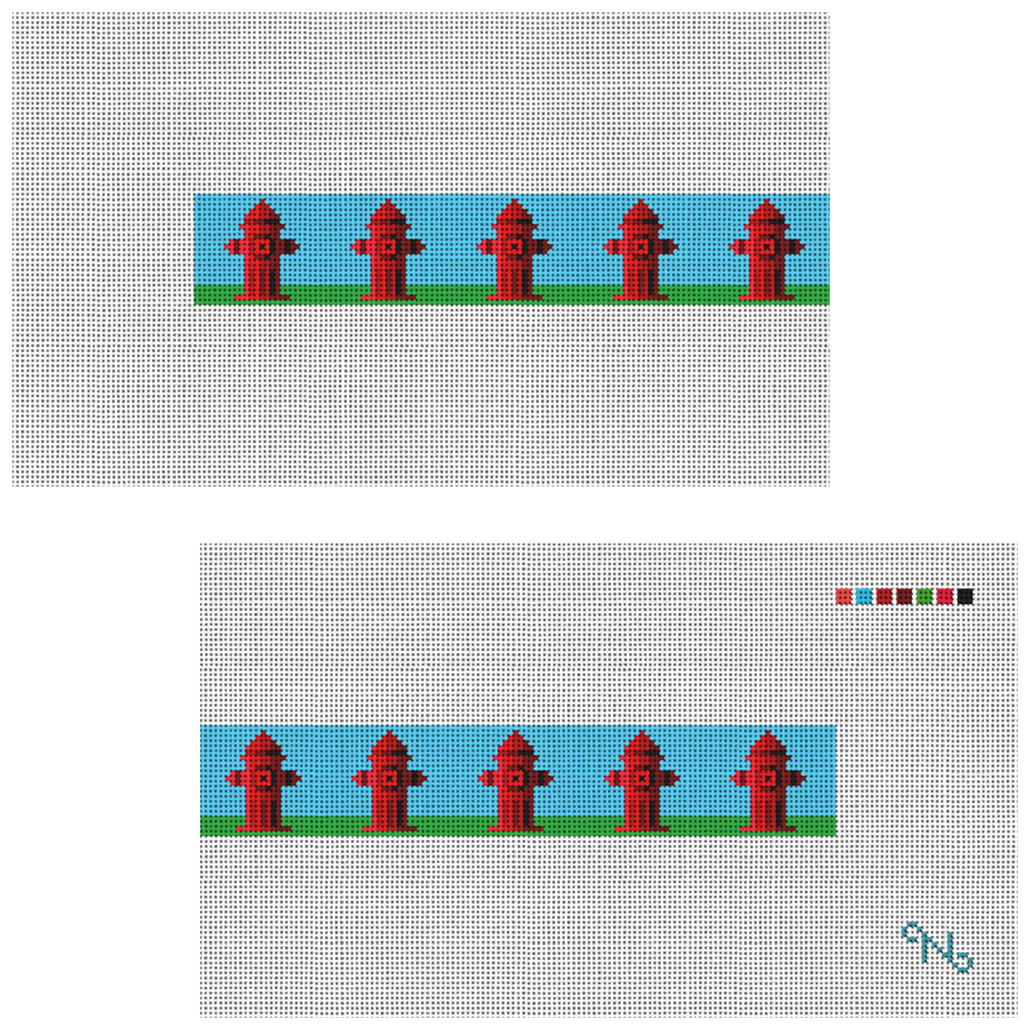 Fire Hydrant Dog Collar Needlepoint Kit
