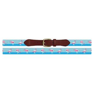 Flamingo Needlepoint Belt