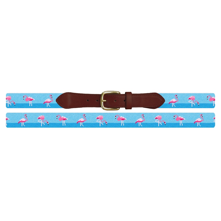 Flamingo Needlepoint Belt