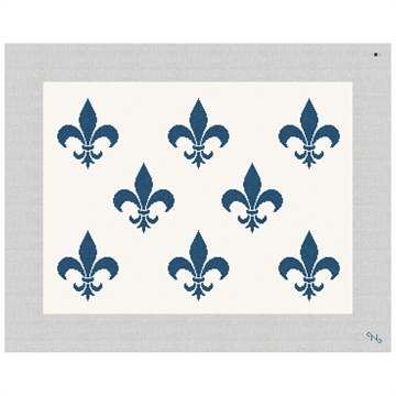 Fleur De Lis Needlepoint Pillow Kit Stitched Preview