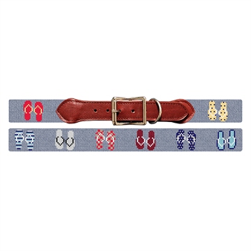 Flip Flops Needlepoint Dog Collar