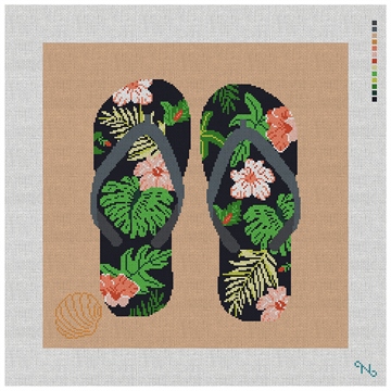 Flip Flops Needlepoint Pillow Kit