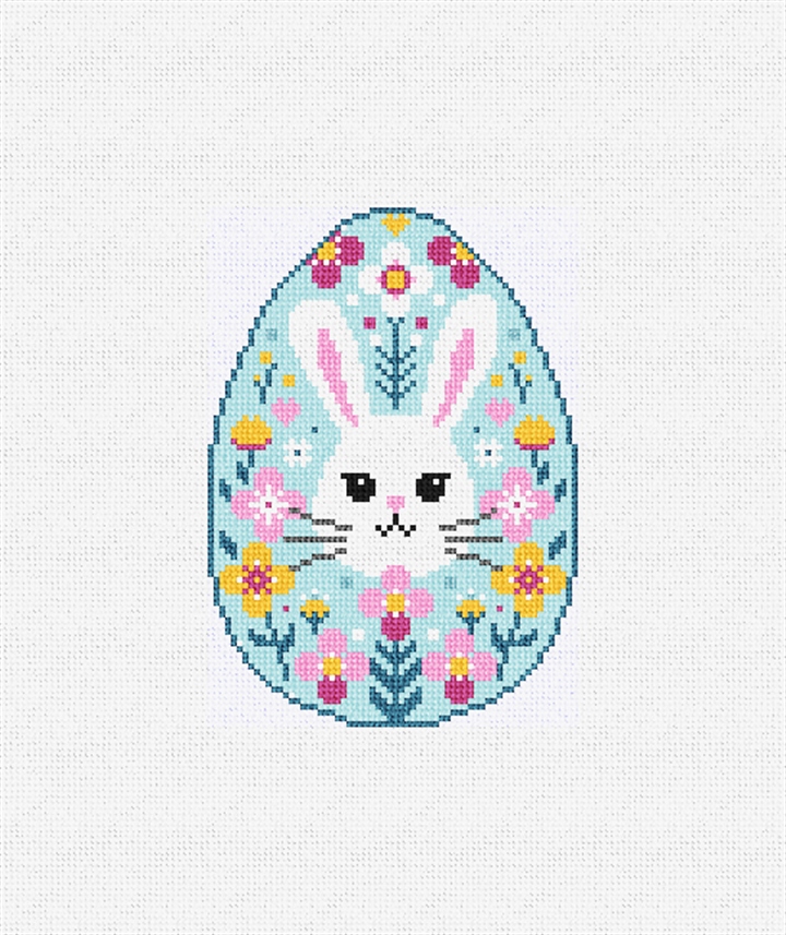 Floral Easter Bunny Needlepoint Ornament Kit