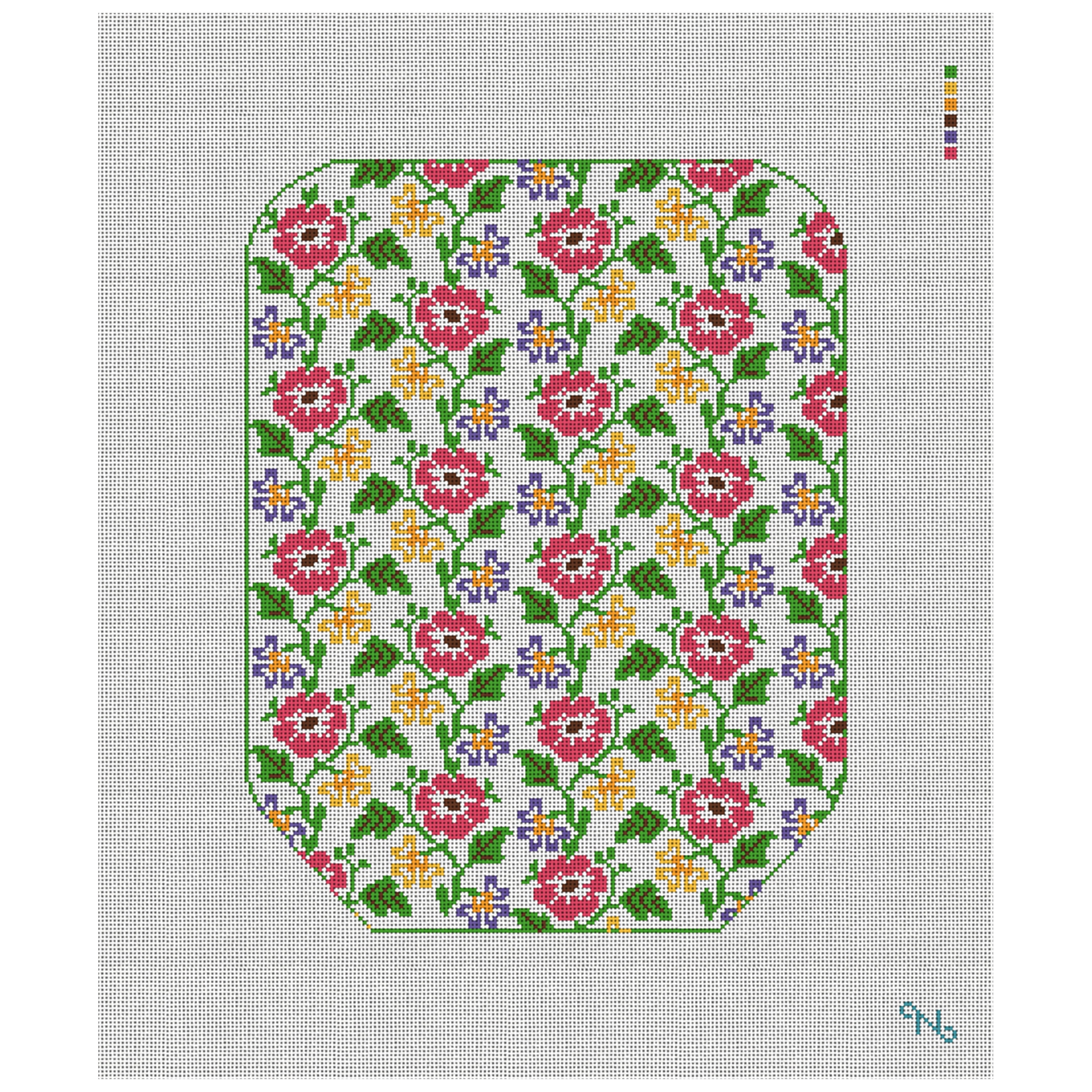 Floral Pickleball Paddle Cover Needlepoint Kit