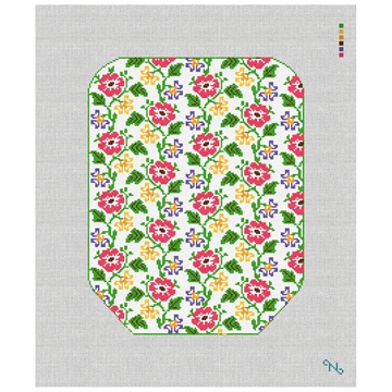 Floral Pickleball Paddle Cover Needlepoint Kit Stitched Preview
