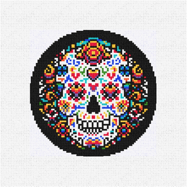 Floral Shadows Needlepoint Coaster Ornament Kit