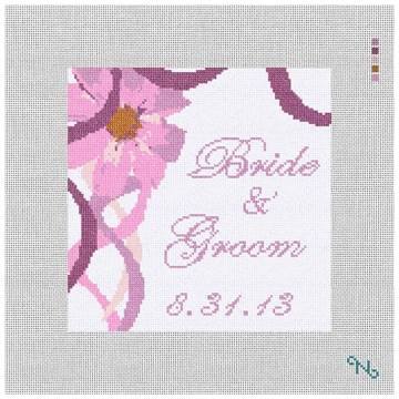 Florance Needlepoint Ring Bearer Pillow Kit Stitched Preview