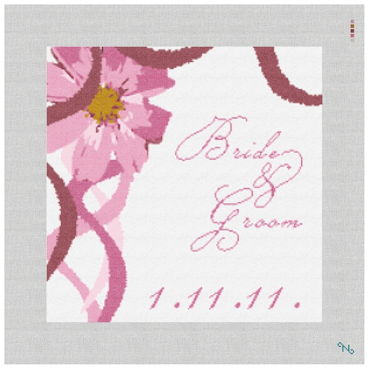 Florance Ring Bearer Needlepoint Kit Stitched Preview