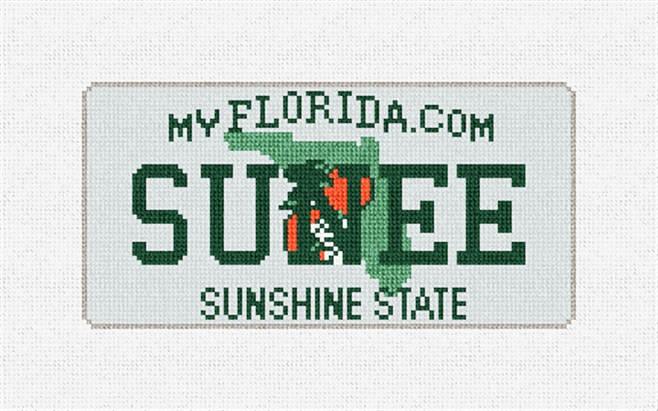 Florida Vanity Plate Needlepoint Ornament Kit